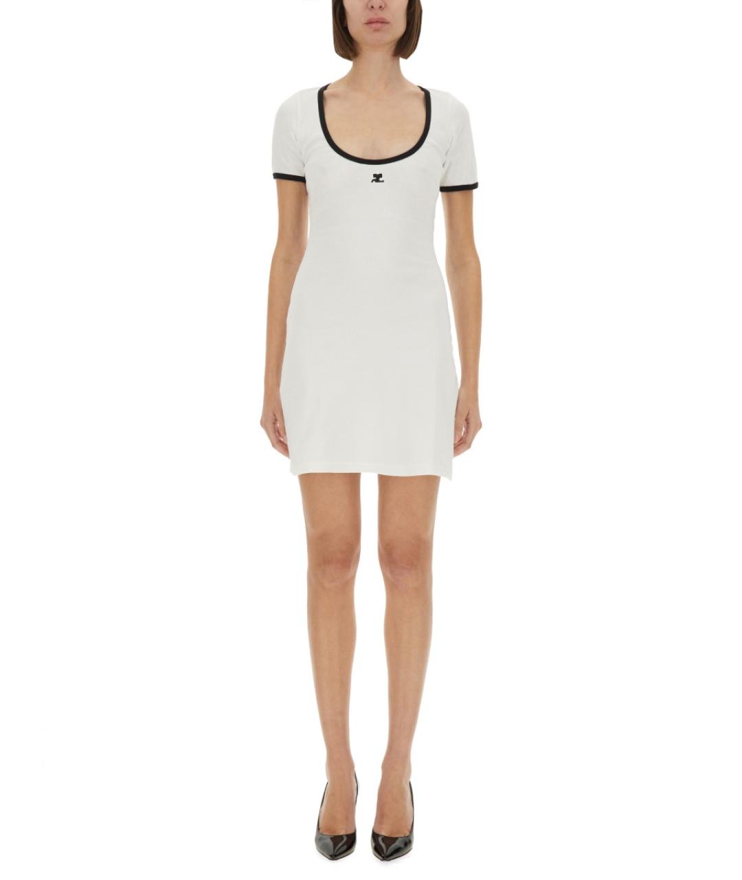 COURREGES Белое хлопковое повседневное платье, фото 2