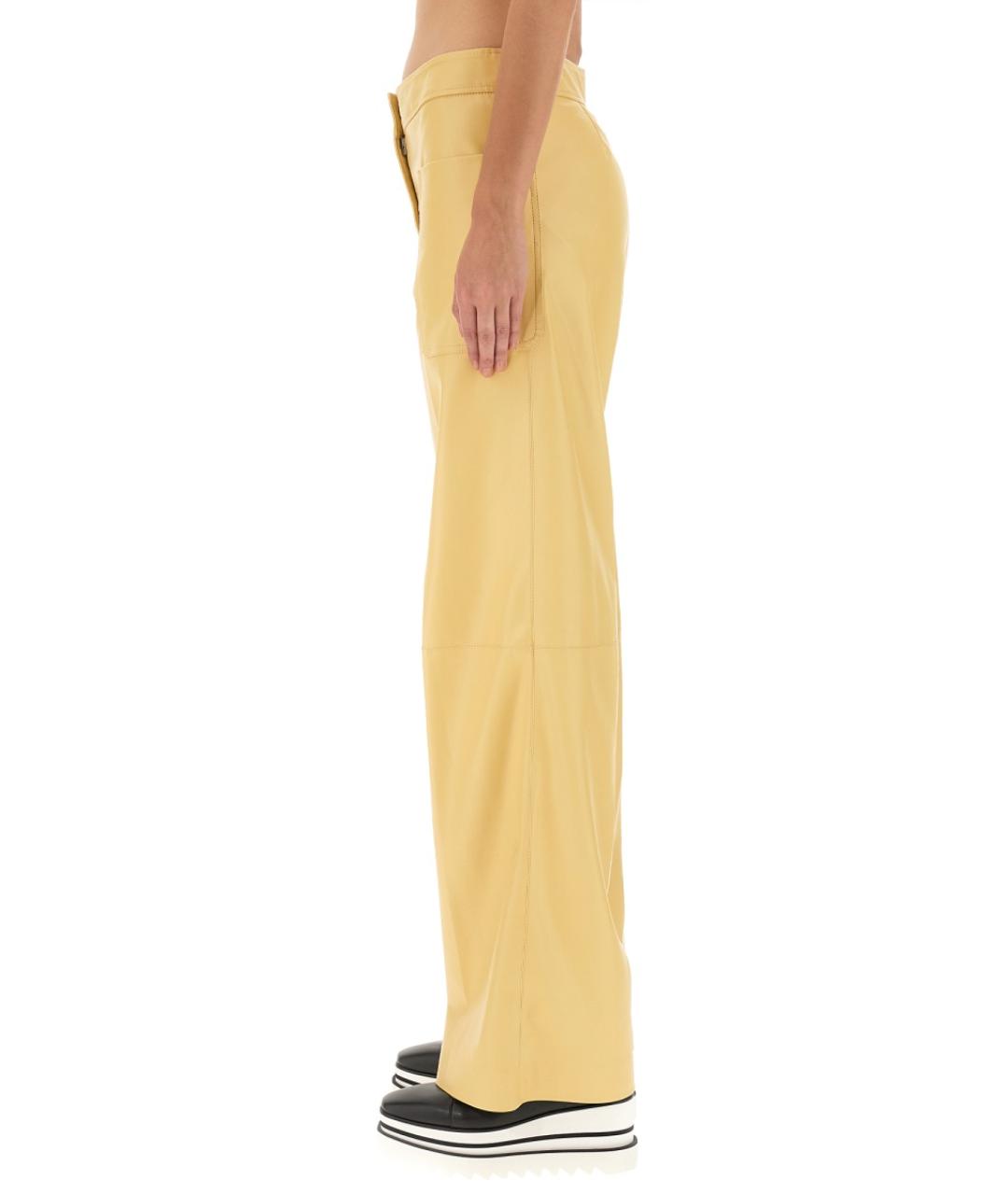 STELLA MCCARTNEY Желтые полиэстеровые прямые брюки, фото 4