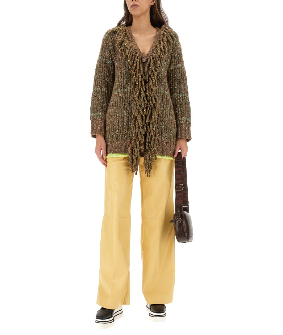 STELLA MCCARTNEY Желтые полиэстеровые прямые брюки, фото 3