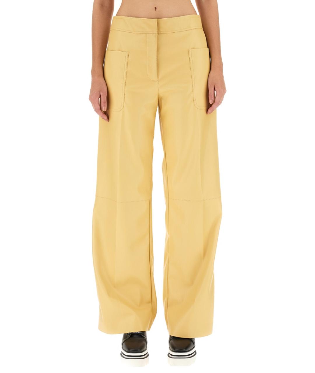 STELLA MCCARTNEY Желтые полиэстеровые прямые брюки, фото 2