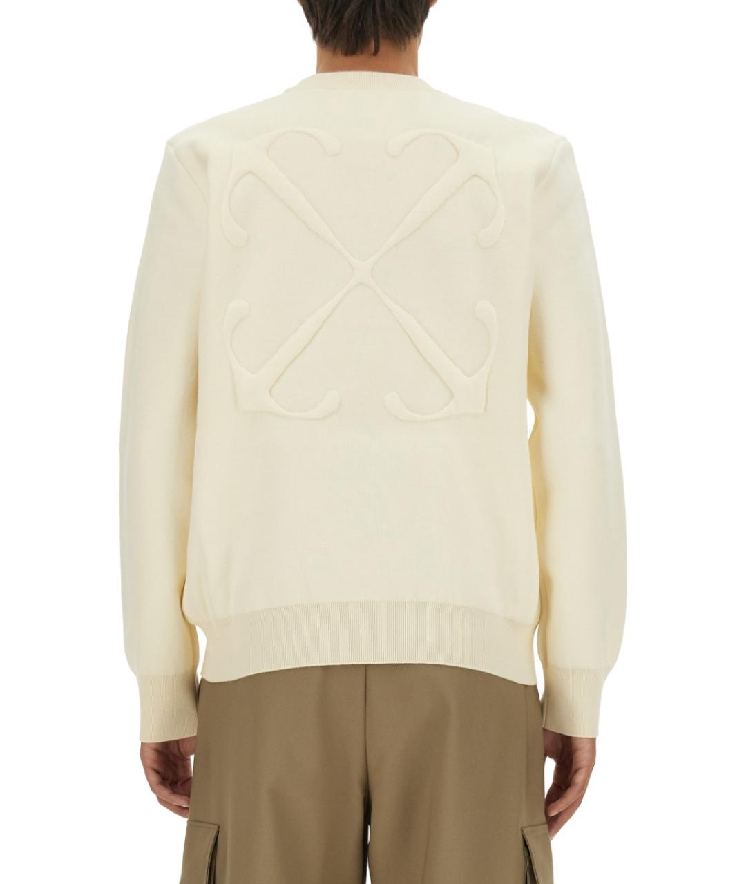 OFF-WHITE Белый хлопковый джемпер / свитер, фото 4