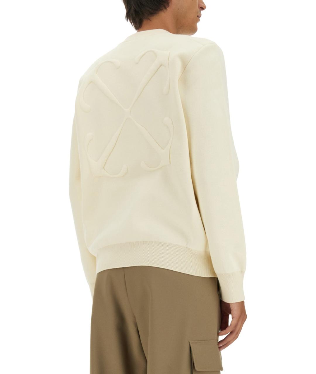 OFF-WHITE Белый хлопковый джемпер / свитер, фото 5