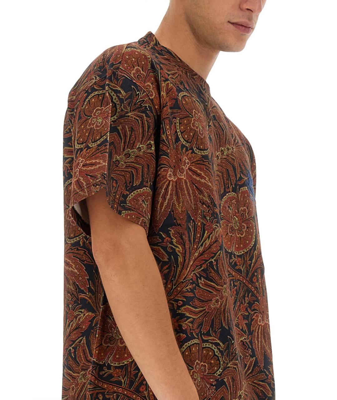 ETRO Коричневая хлопковая футболка, фото 5