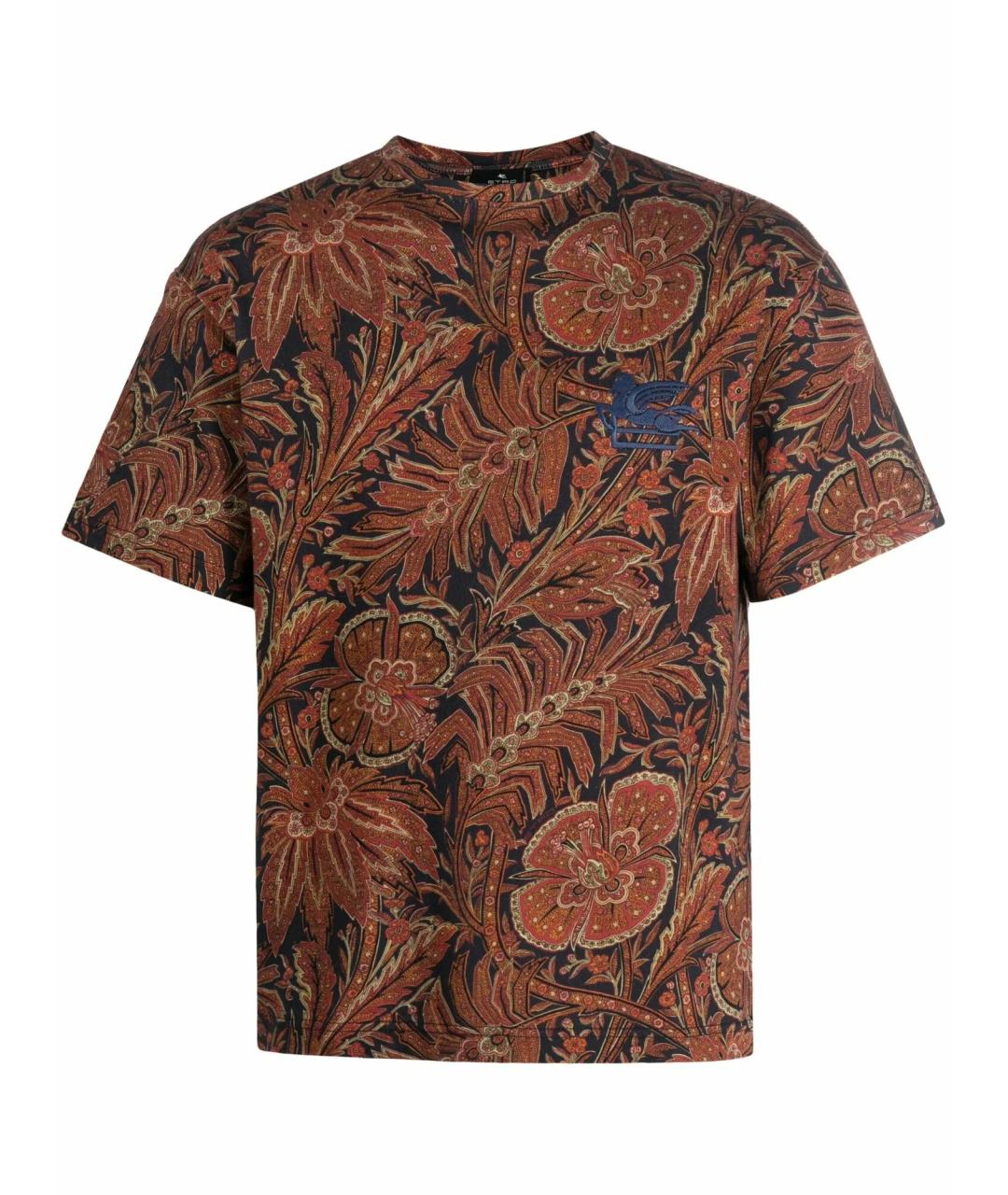 ETRO Коричневая хлопковая футболка, фото 1