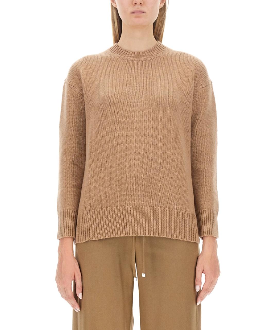 'S MAX MARA Бежевый шерстяной джемпер / свитер, фото 5