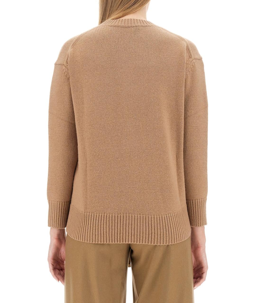 'S MAX MARA Бежевый шерстяной джемпер / свитер, фото 3