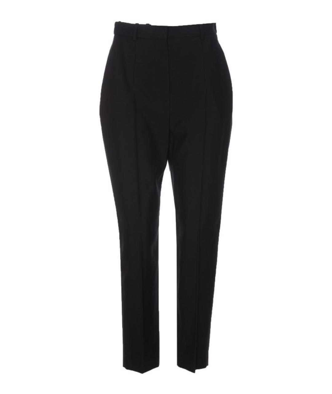ALEXANDER MCQUEEN Черные шерстяные прямые брюки, фото 1