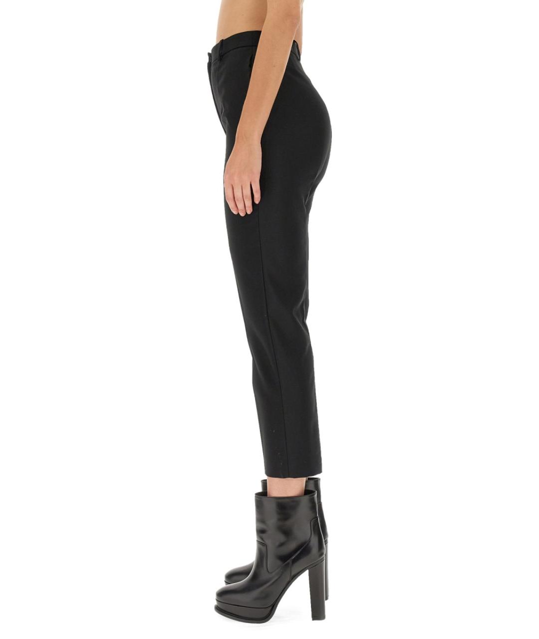 ALEXANDER MCQUEEN Черные шерстяные прямые брюки, фото 5