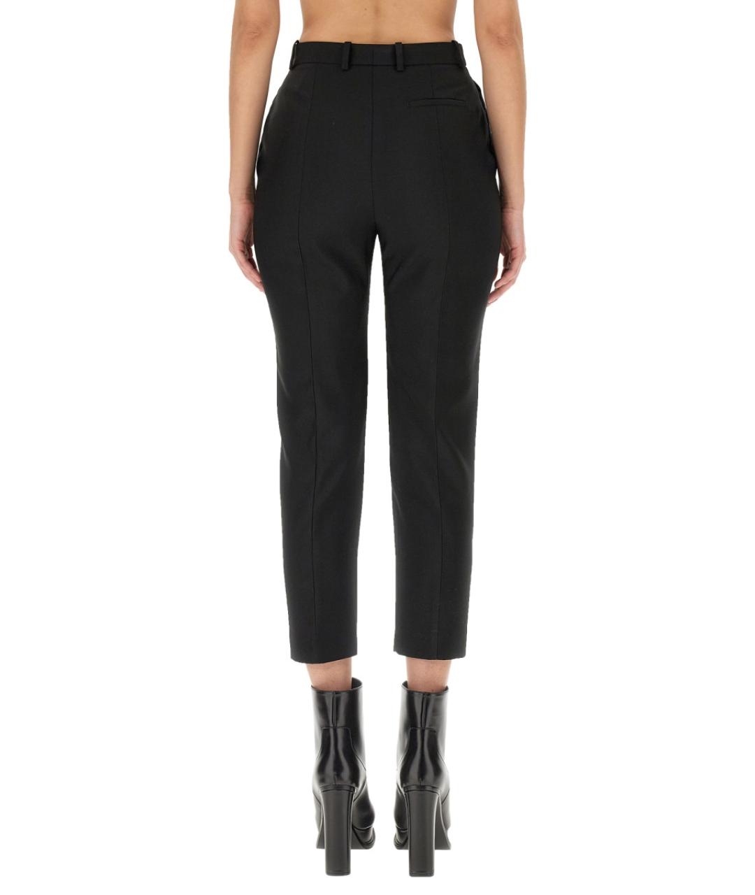 ALEXANDER MCQUEEN Черные шерстяные прямые брюки, фото 4