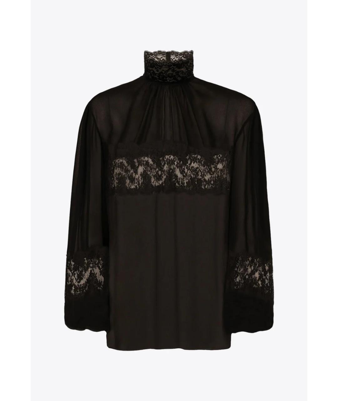 DOLCE&GABBANA Черная шелковая блузы, фото 6