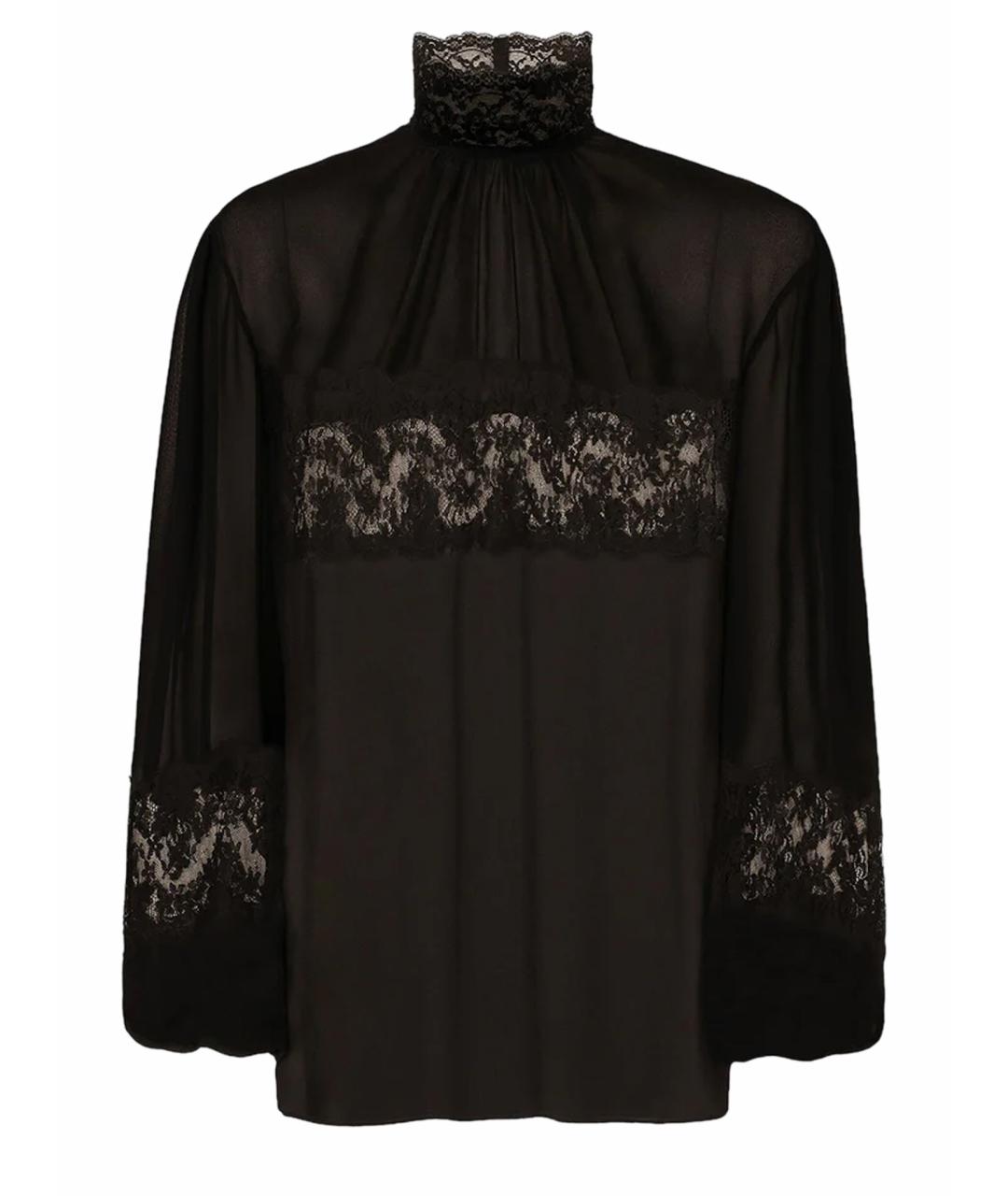 DOLCE&GABBANA Черная шелковая блузы, фото 1