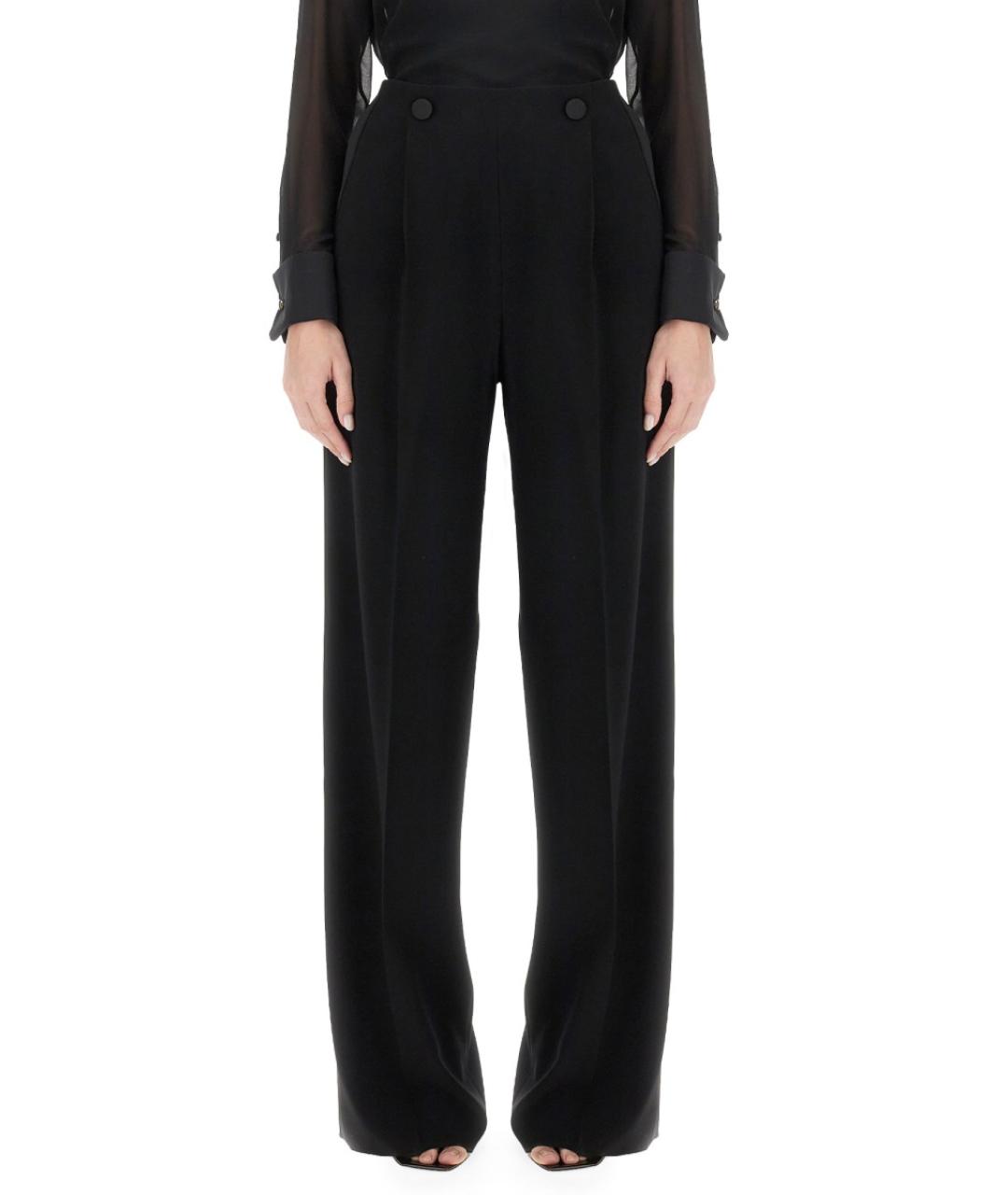 MAX MARA Черные ацетатные брюки широкие, фото 4