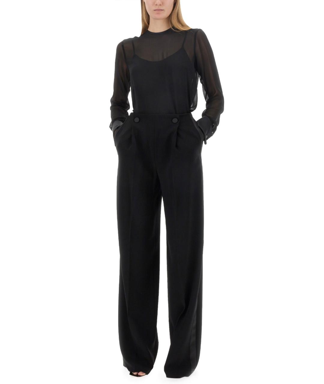 MAX MARA Черные ацетатные брюки широкие, фото 5
