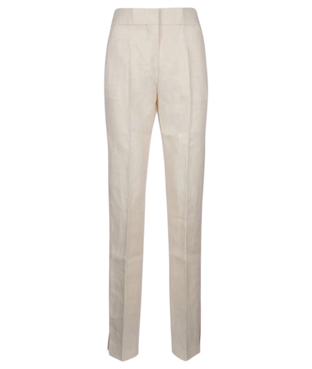 JACQUEMUS Белые льняные прямые брюки, фото 1