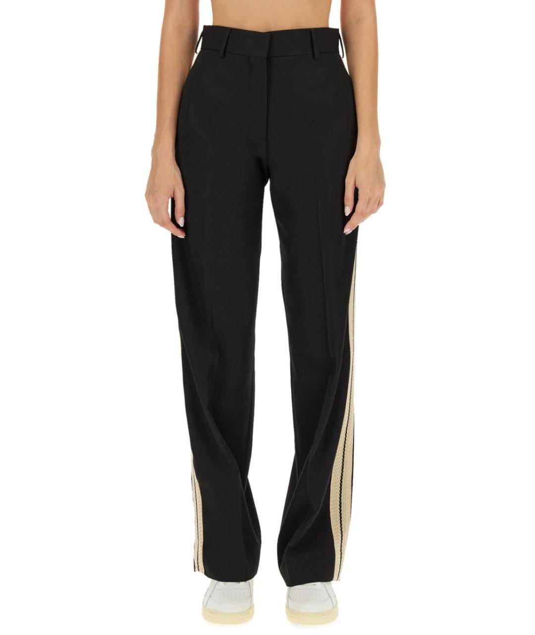 PALM ANGELS Черные полиэстеровые прямые брюки, фото 2