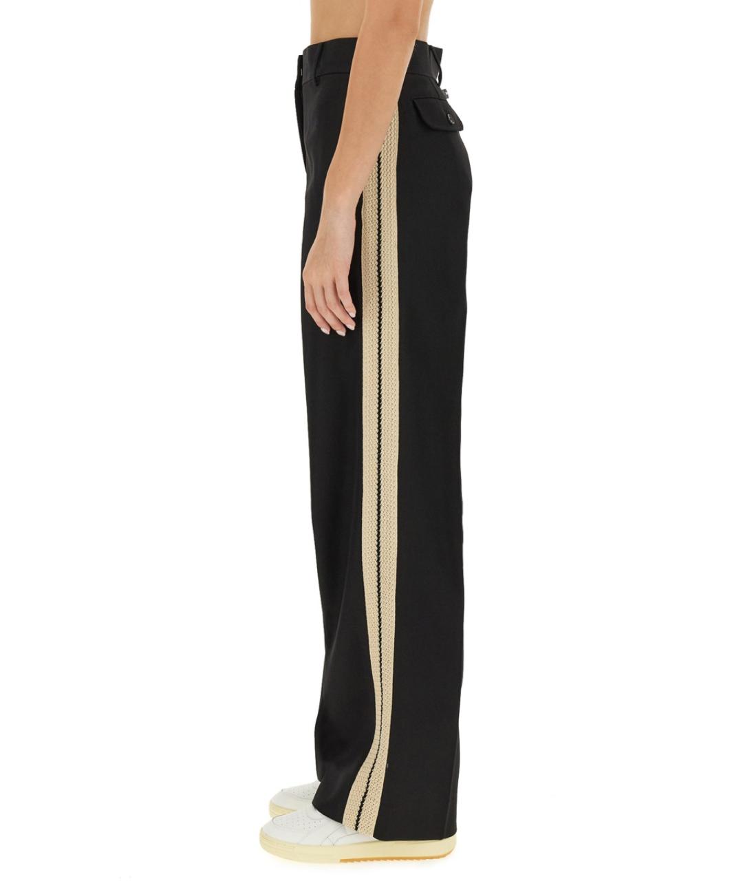 PALM ANGELS Черные полиэстеровые прямые брюки, фото 5
