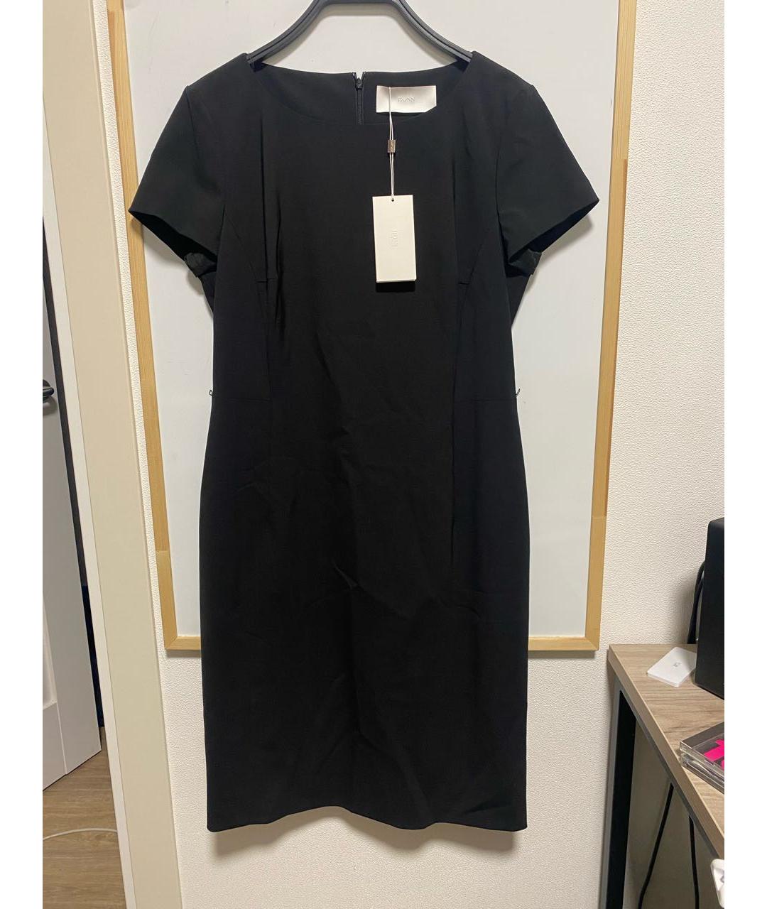 HUGO BOSS Черное шерстяное повседневное платье, фото 2