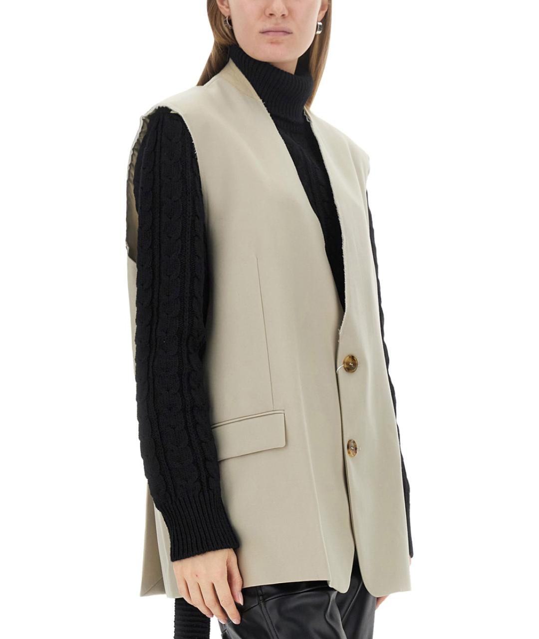 MM6 MAISON MARGIELA Бежевый полиэстеровый жилет, фото 5