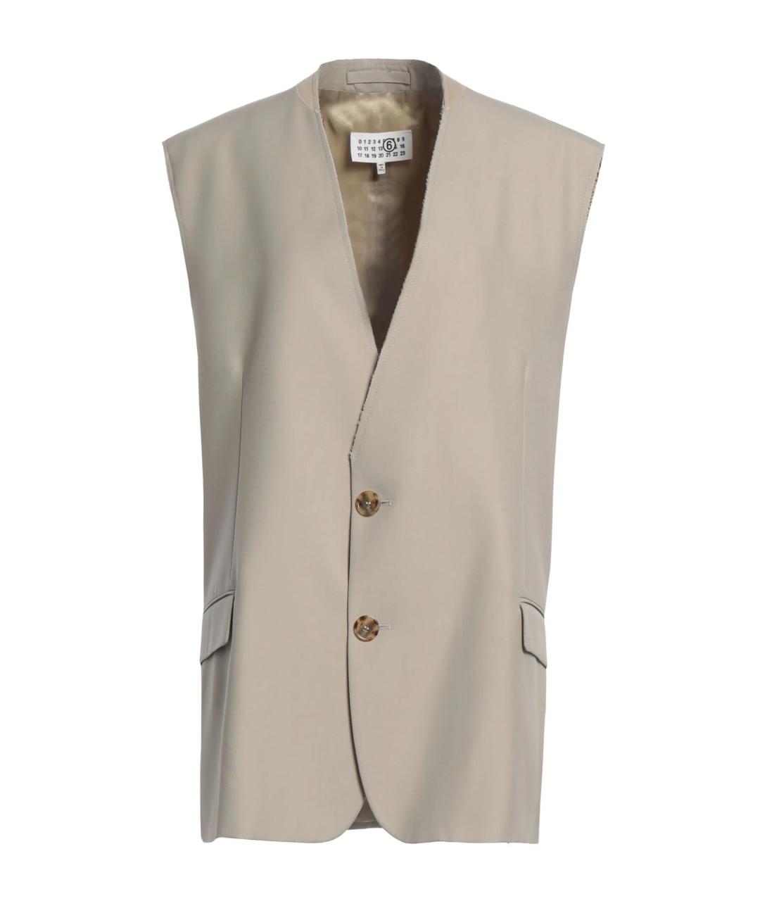 MM6 MAISON MARGIELA Бежевый полиэстеровый жилет, фото 1