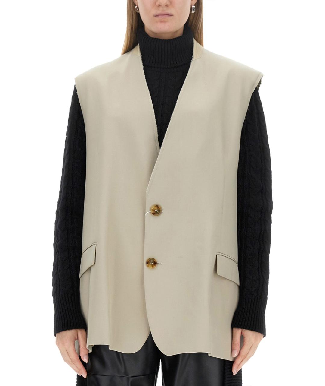MM6 MAISON MARGIELA Бежевый полиэстеровый жилет, фото 2