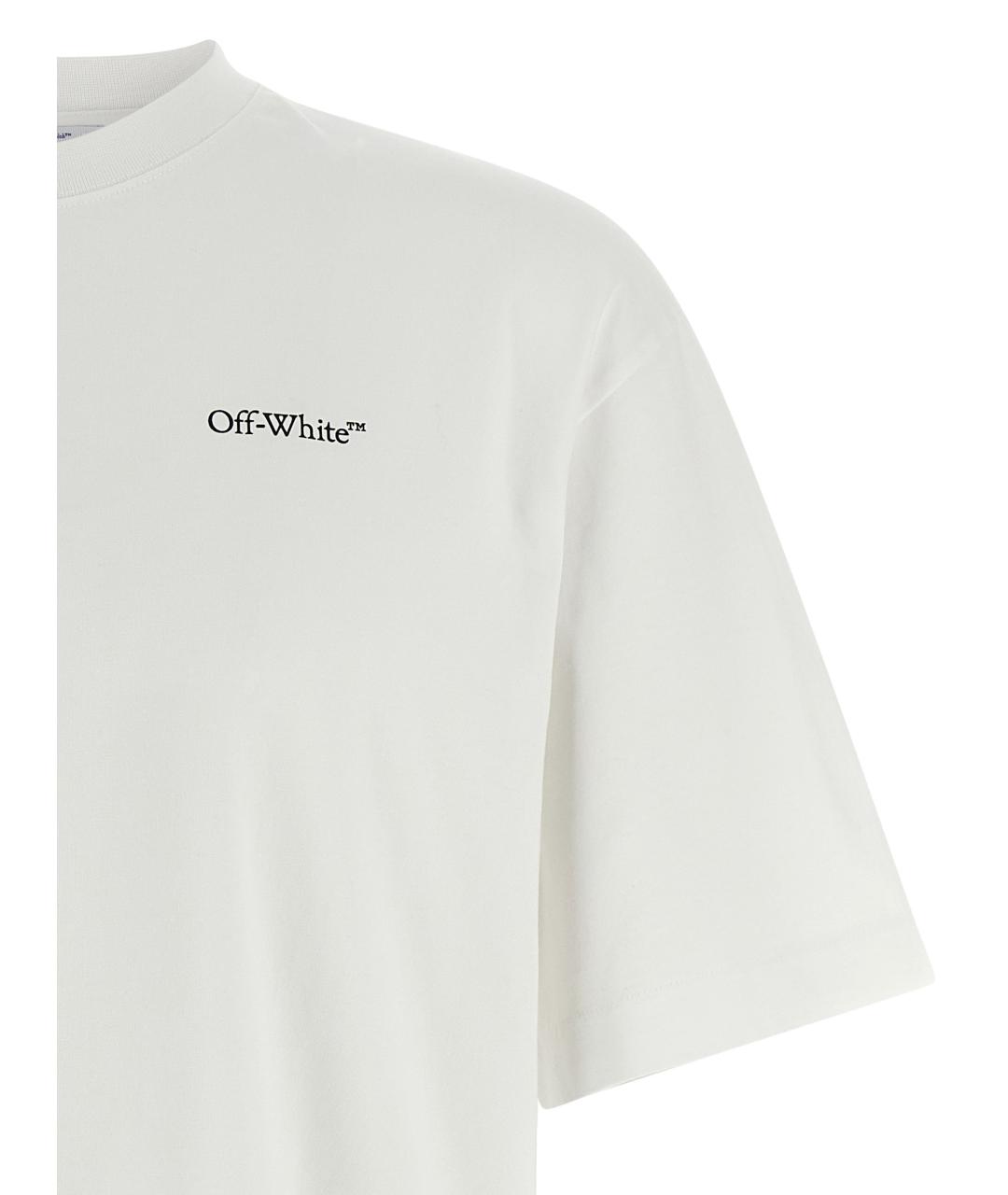 OFF-WHITE Белая хлопковая футболка, фото 3