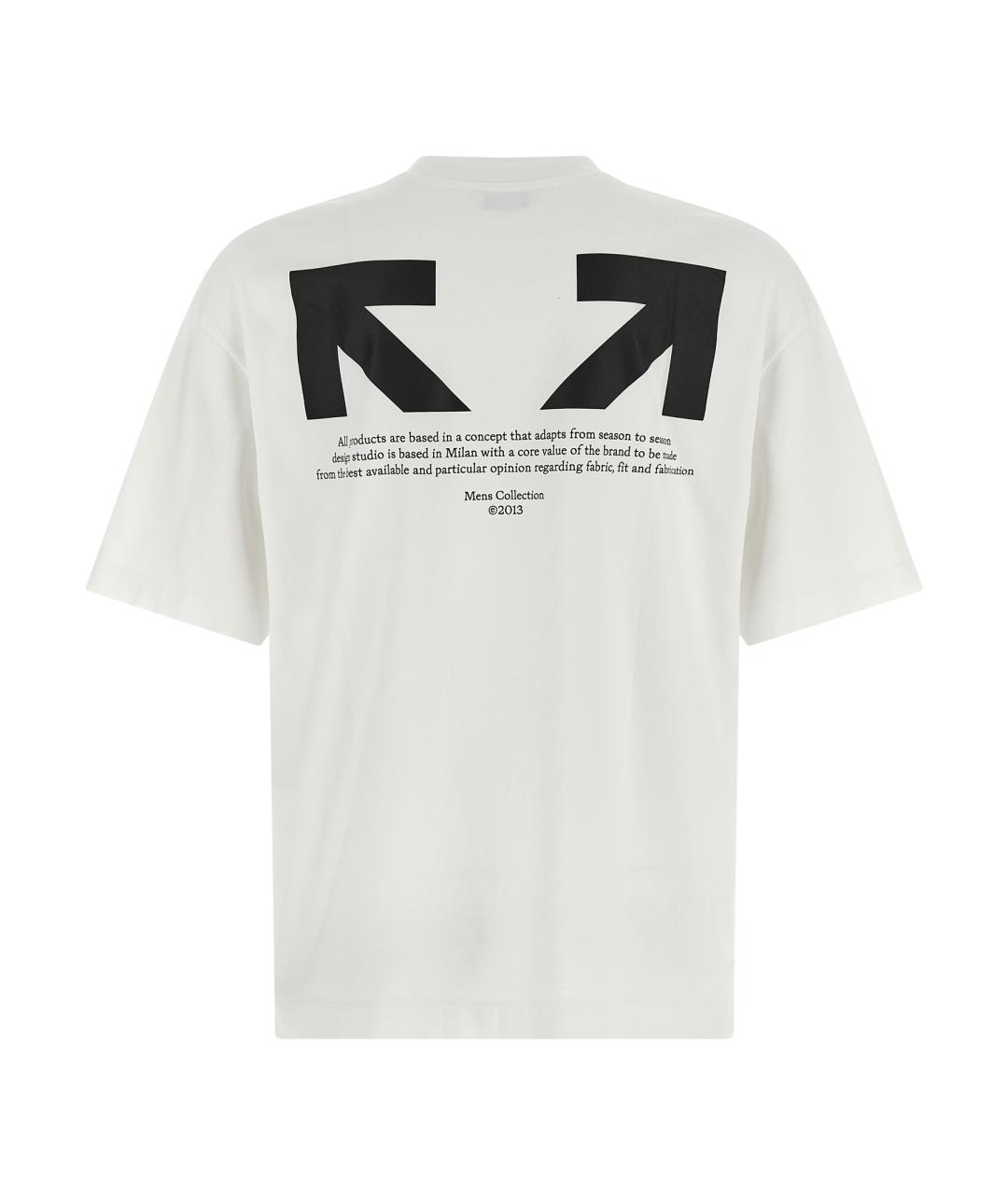 OFF-WHITE Белая хлопковая футболка, фото 2