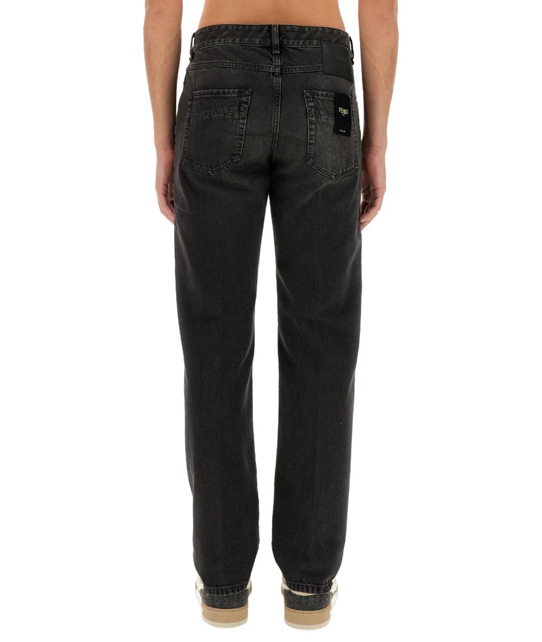 FENDI Черные хлопковые прямые джинсы, фото 4