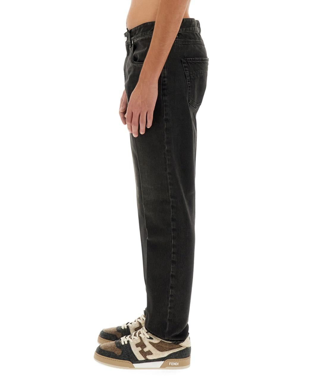 FENDI Черные хлопковые прямые джинсы, фото 3