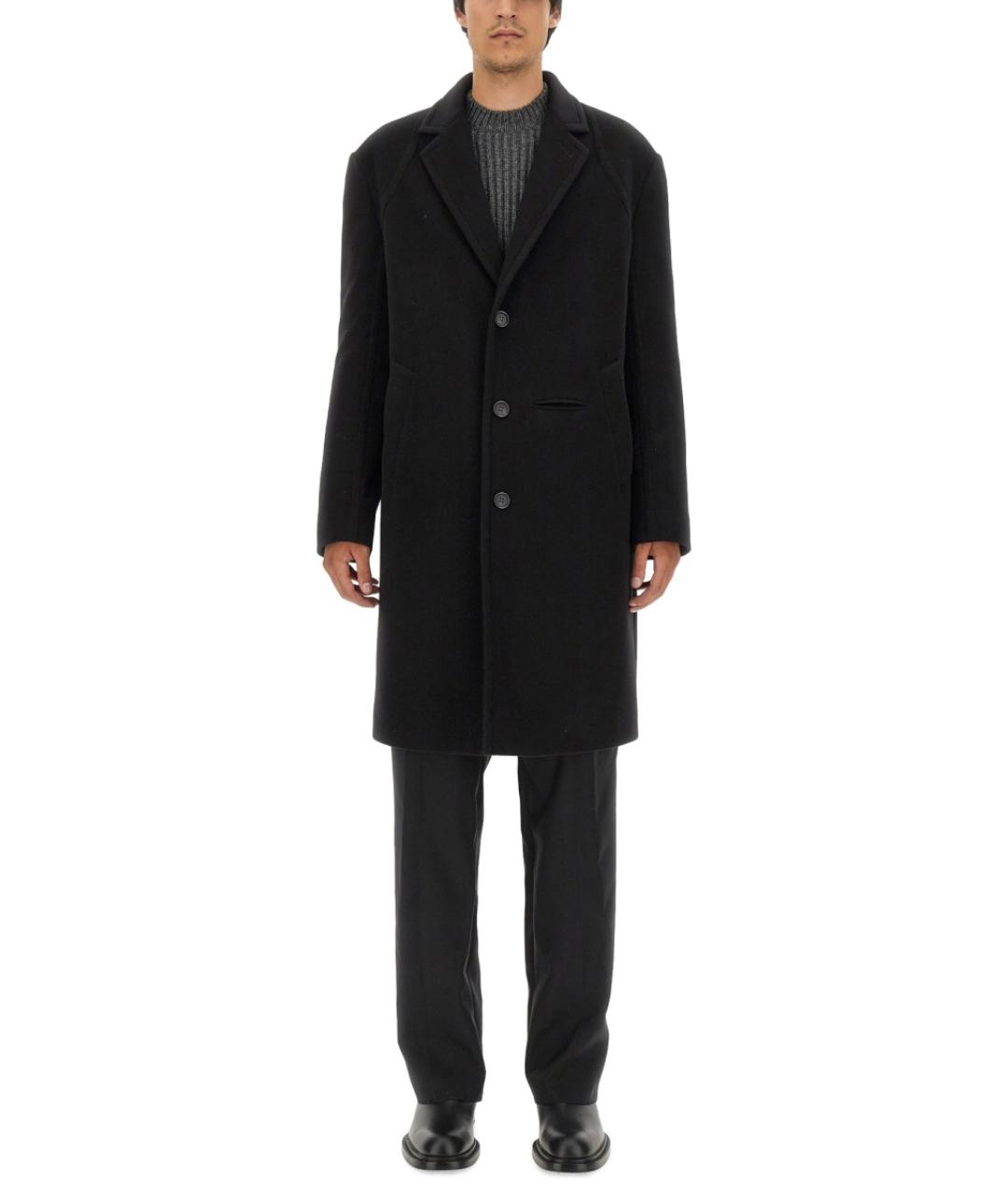 ALEXANDER MCQUEEN Черный шерстяной тренч / плащ, фото 2