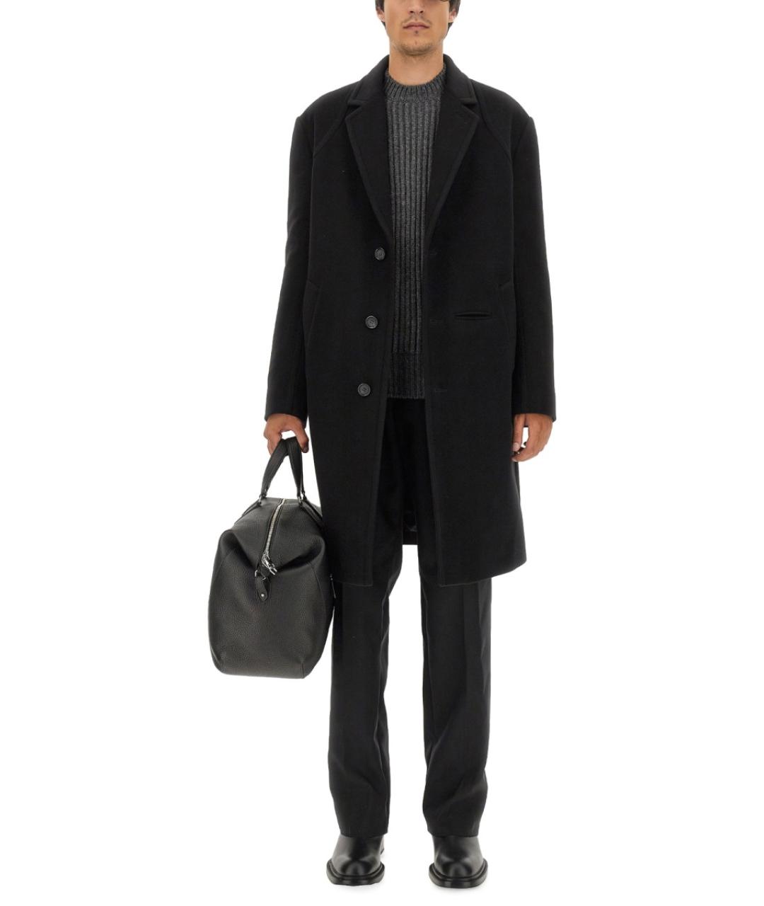 ALEXANDER MCQUEEN Черный шерстяной тренч / плащ, фото 3