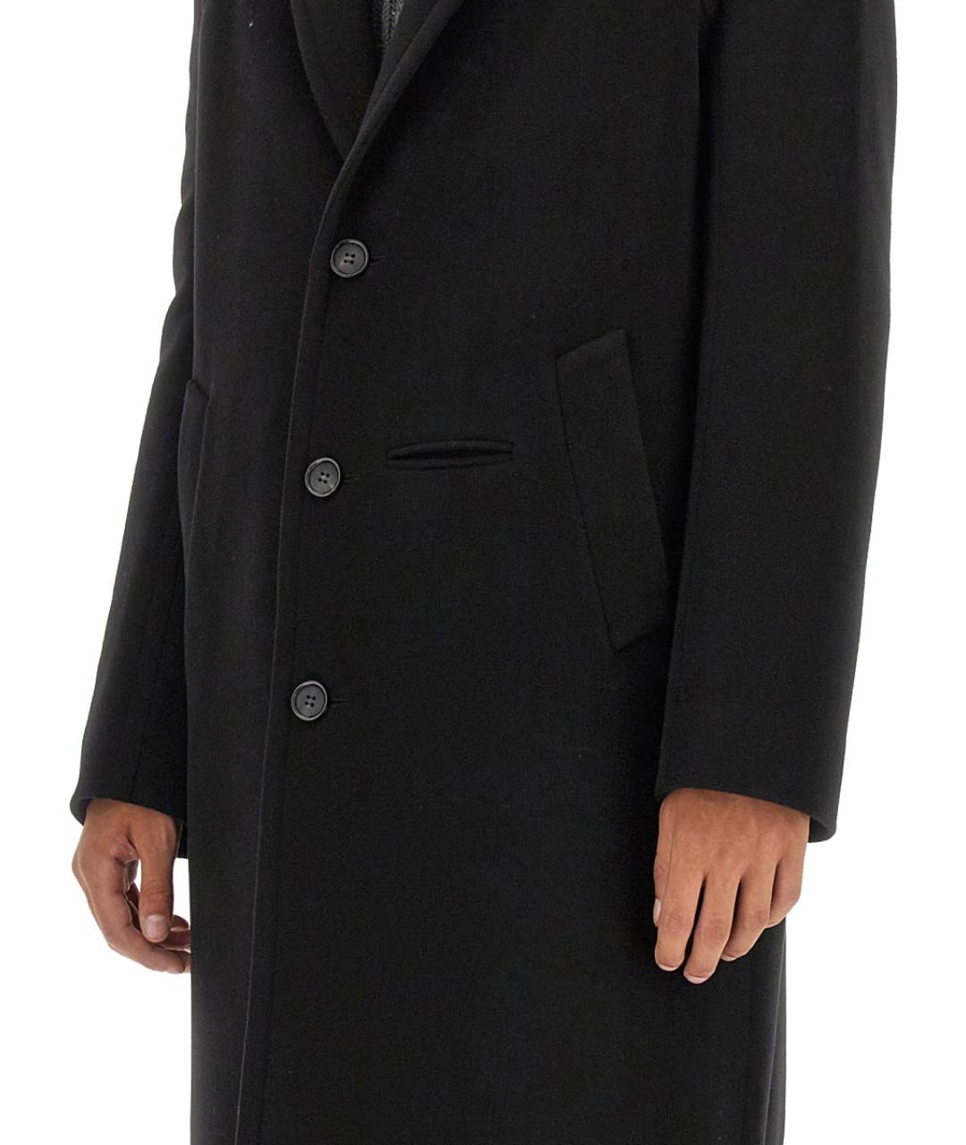 ALEXANDER MCQUEEN Черный шерстяной тренч / плащ, фото 5