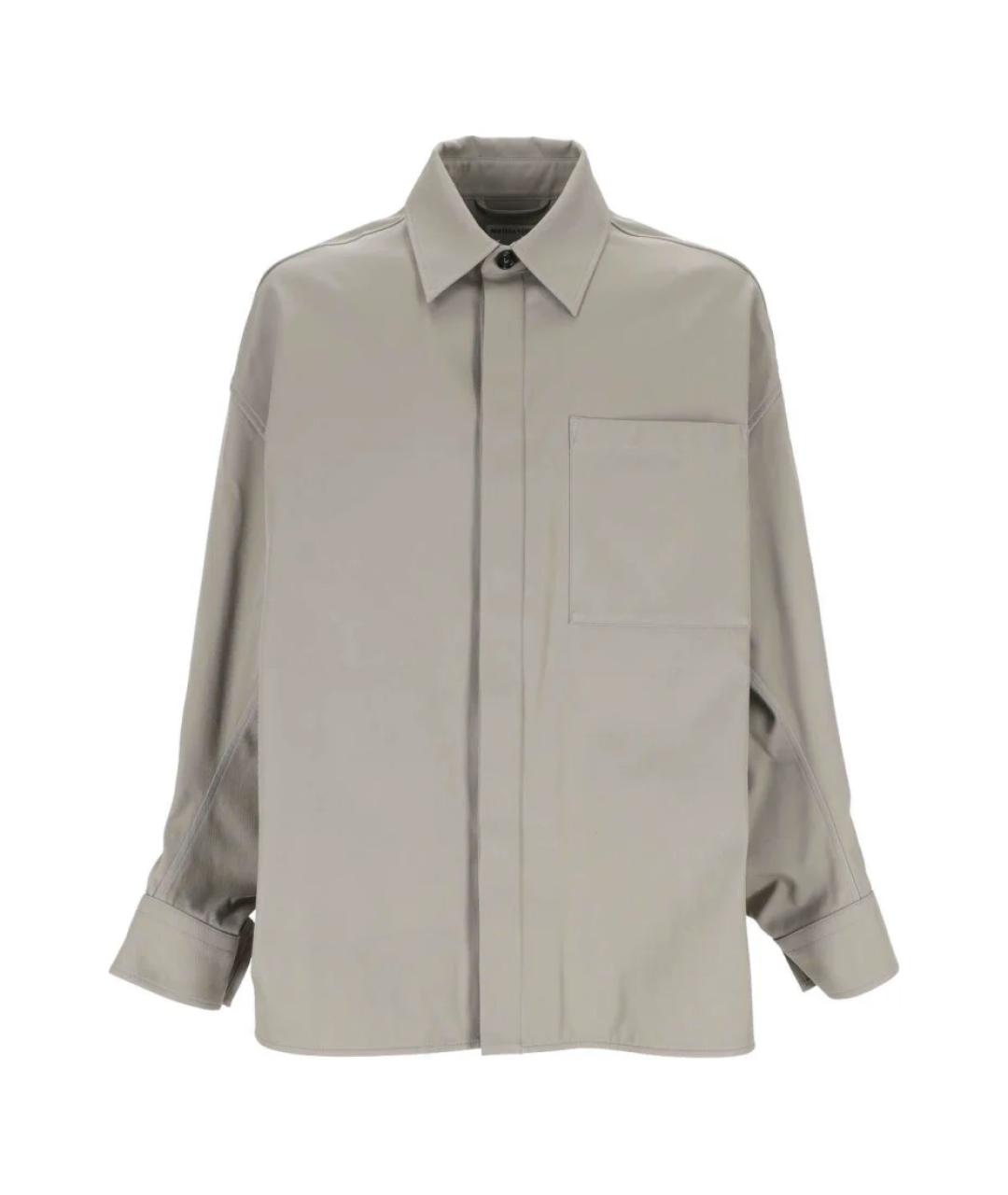 BOTTEGA VENETA Серая хлопковая кэжуал рубашка, фото 1