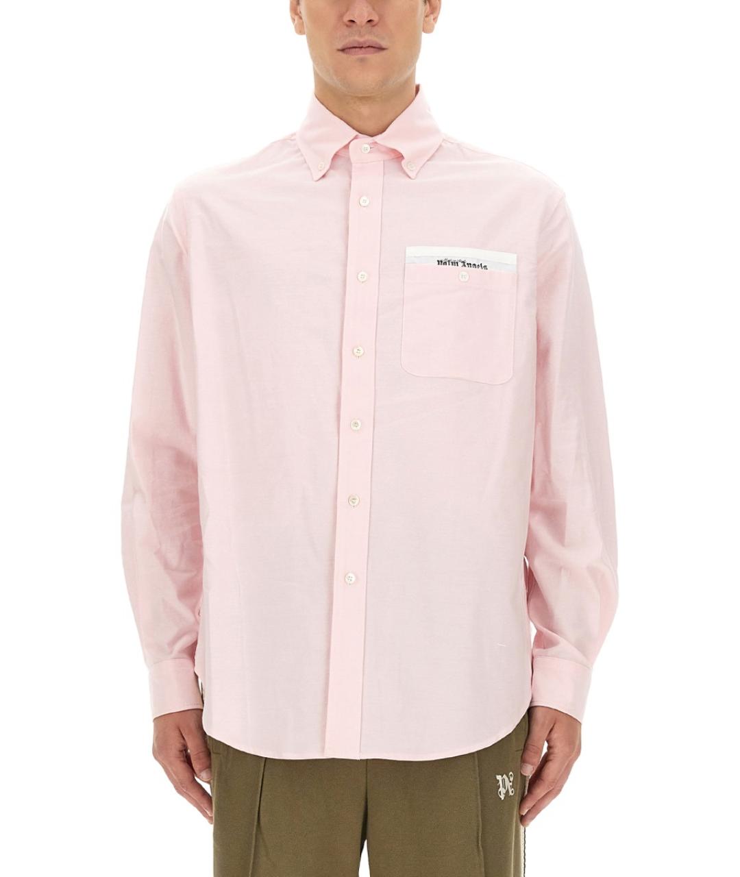 PALM ANGELS Розовая хлопковая кэжуал рубашка, фото 2