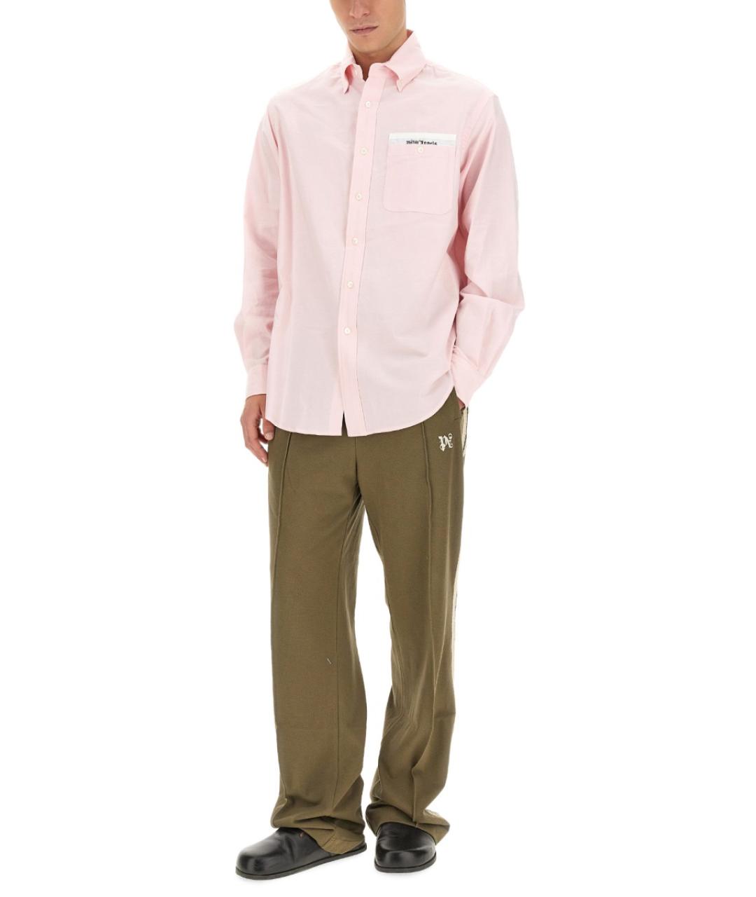 PALM ANGELS Розовая хлопковая кэжуал рубашка, фото 3