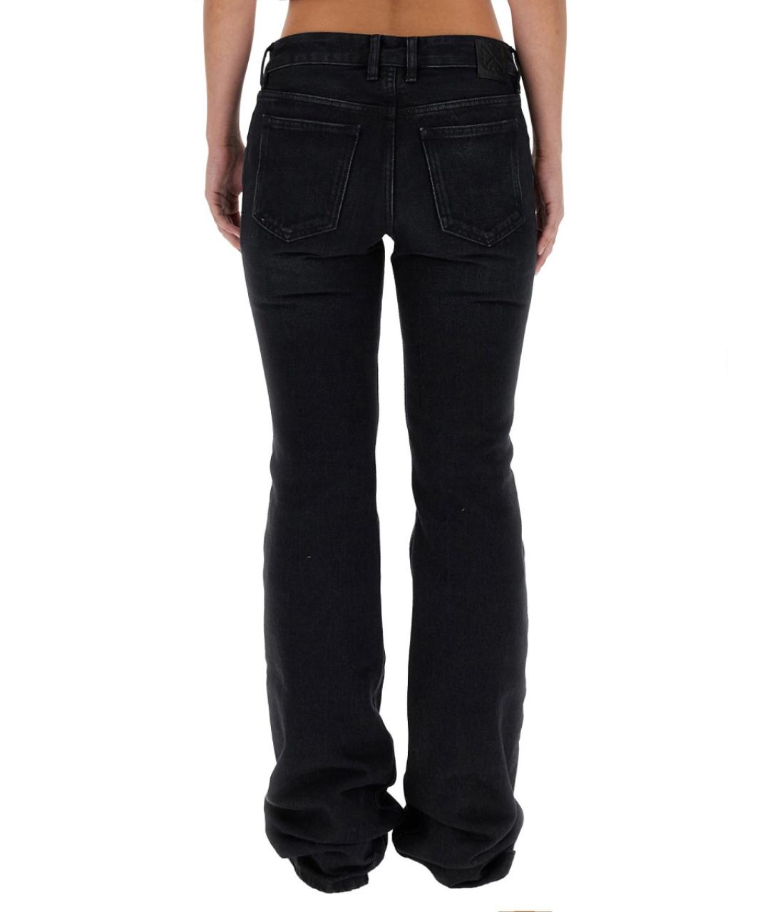 OFF-WHITE Черные хлопковые прямые джинсы, фото 4