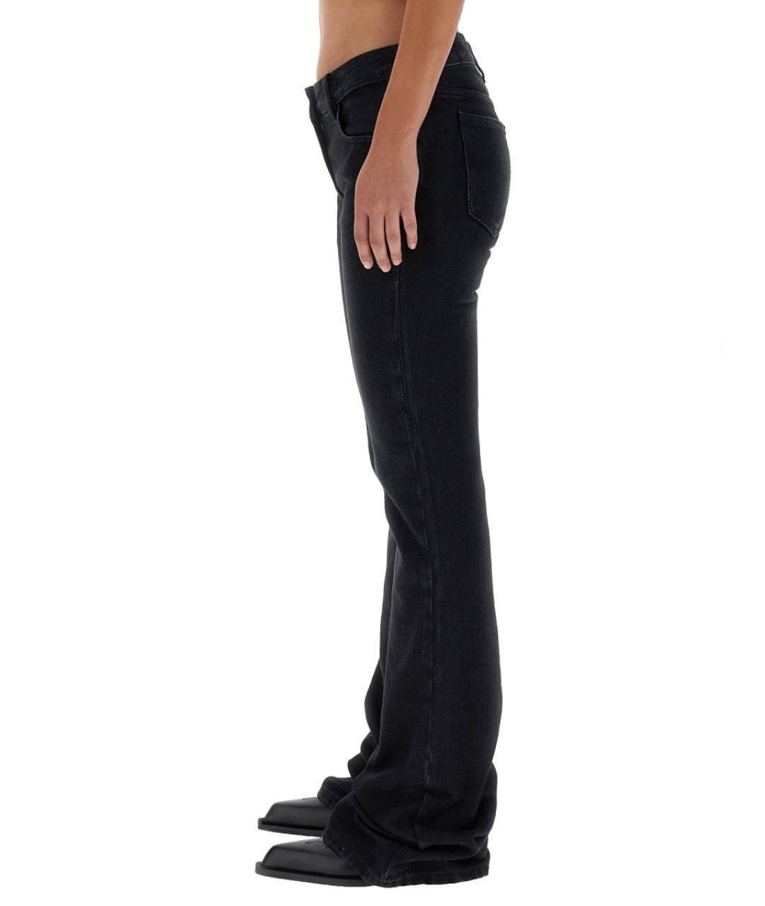 OFF-WHITE Черные хлопковые прямые джинсы, фото 3