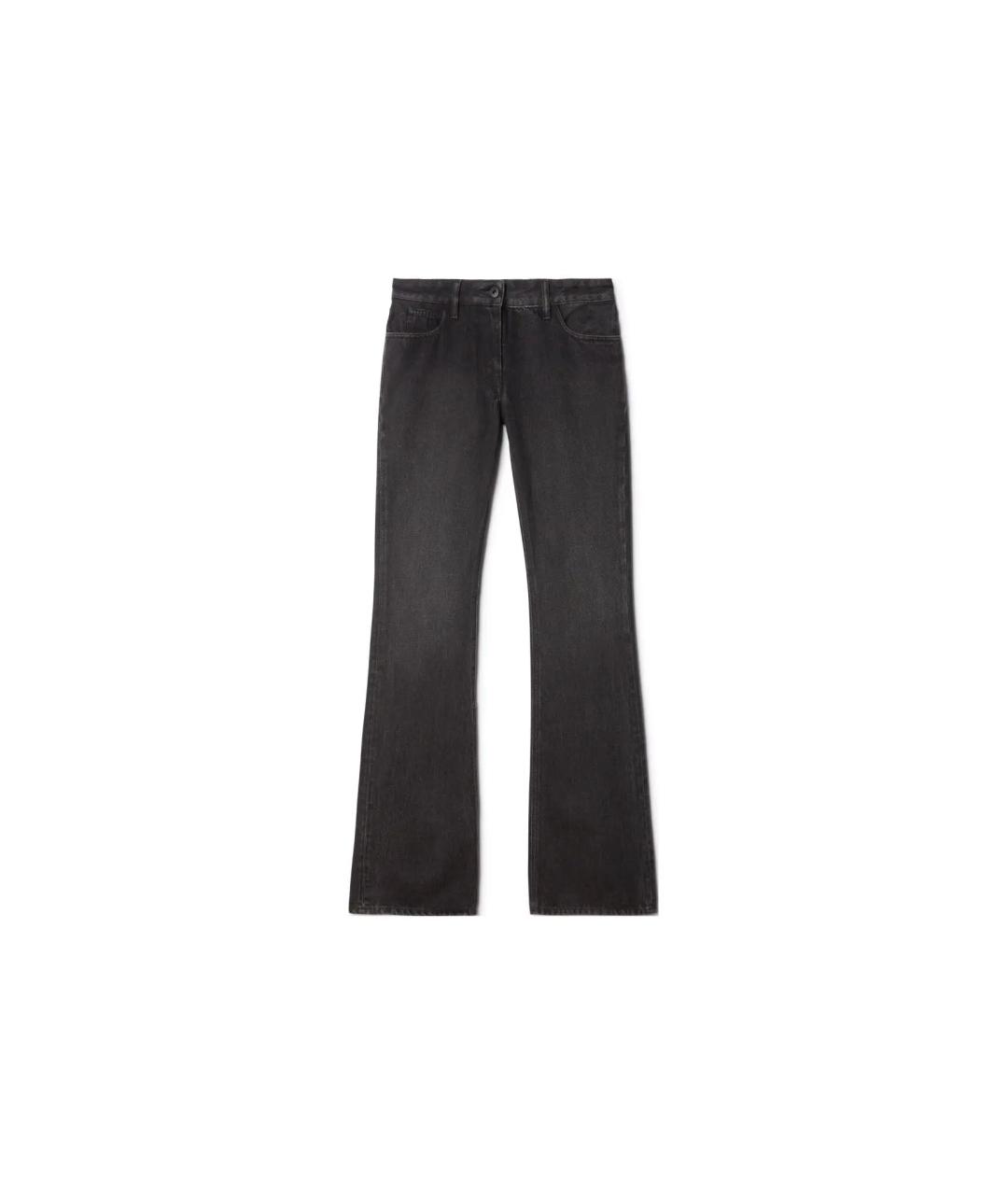 OFF-WHITE Черные хлопковые прямые джинсы, фото 6