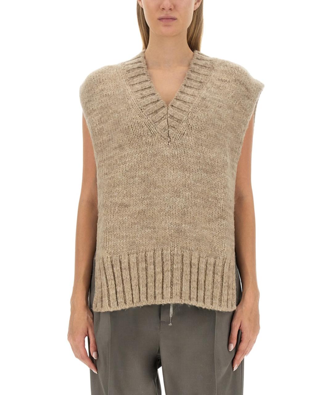 MAISON MARGIELA Бежевый шерстяной жилет, фото 2