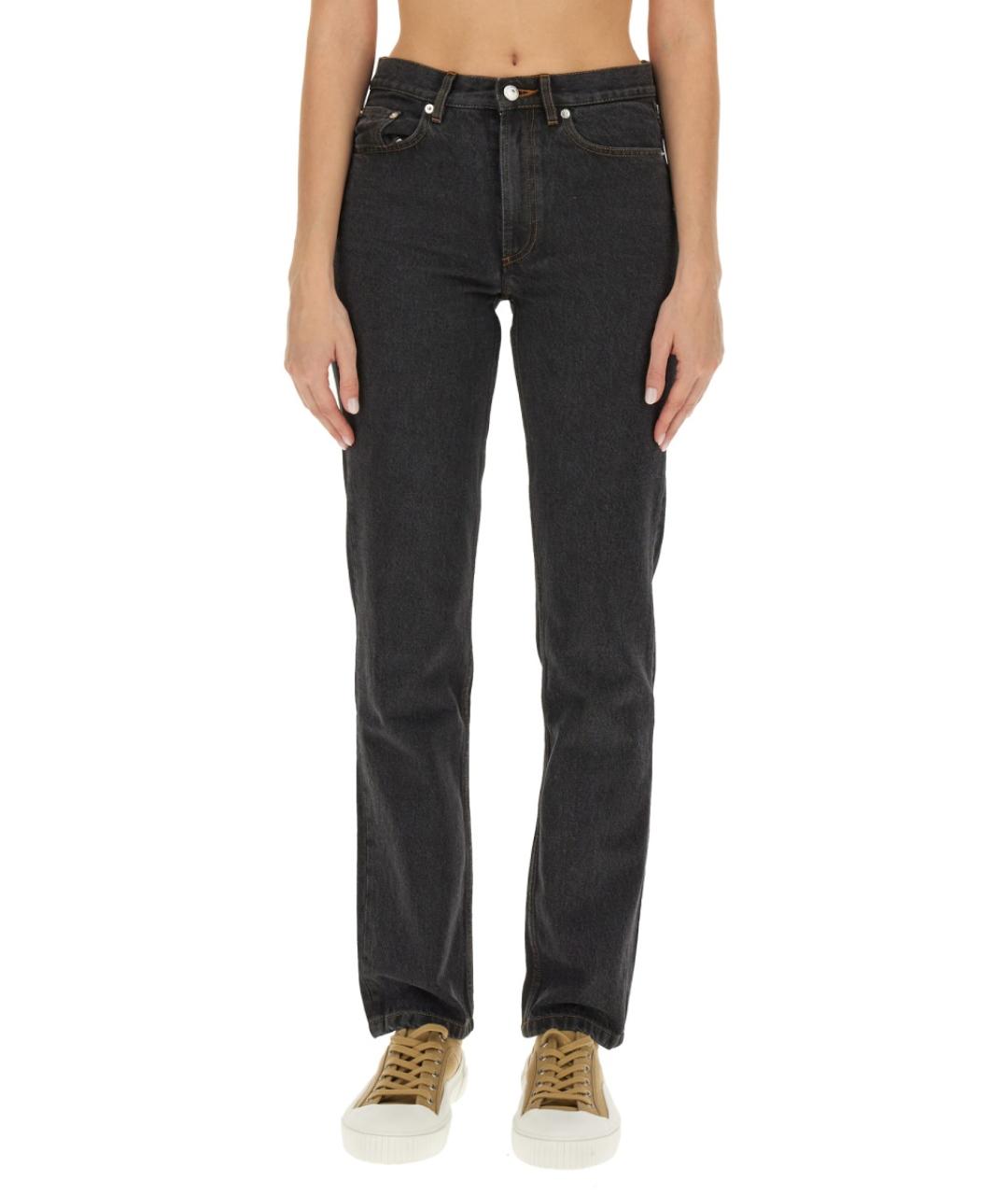 A.P.C. Черные хлопковые прямые джинсы, фото 5