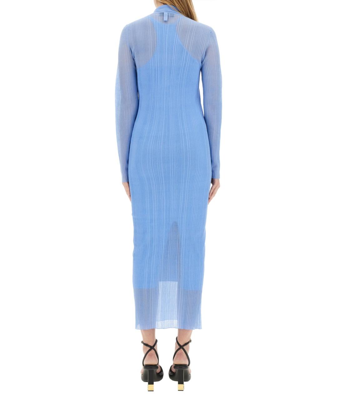FENDI Голубое шелковое повседневное платье, фото 3