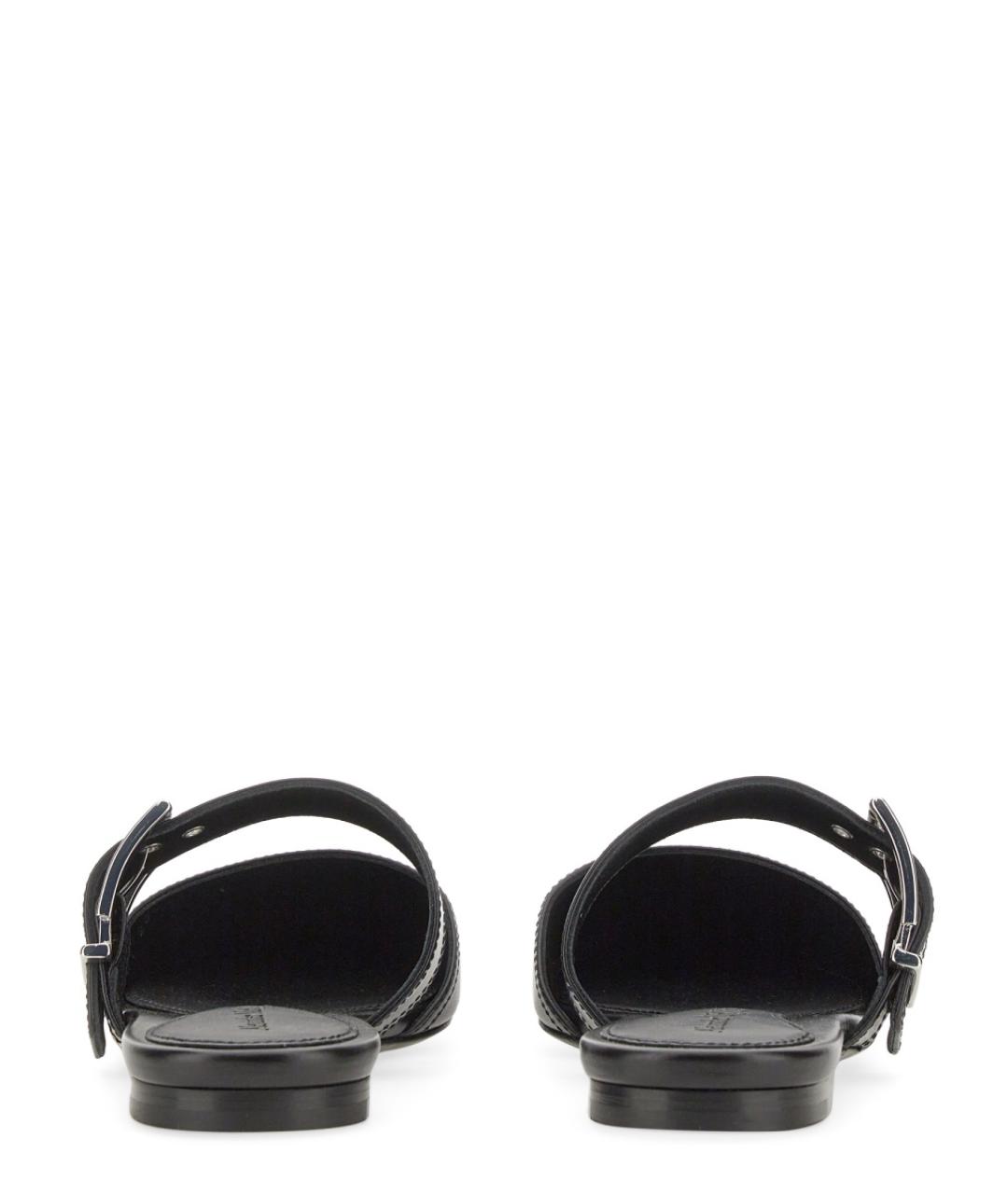 ALEXANDER MCQUEEN Черные кожаные мюли, фото 3