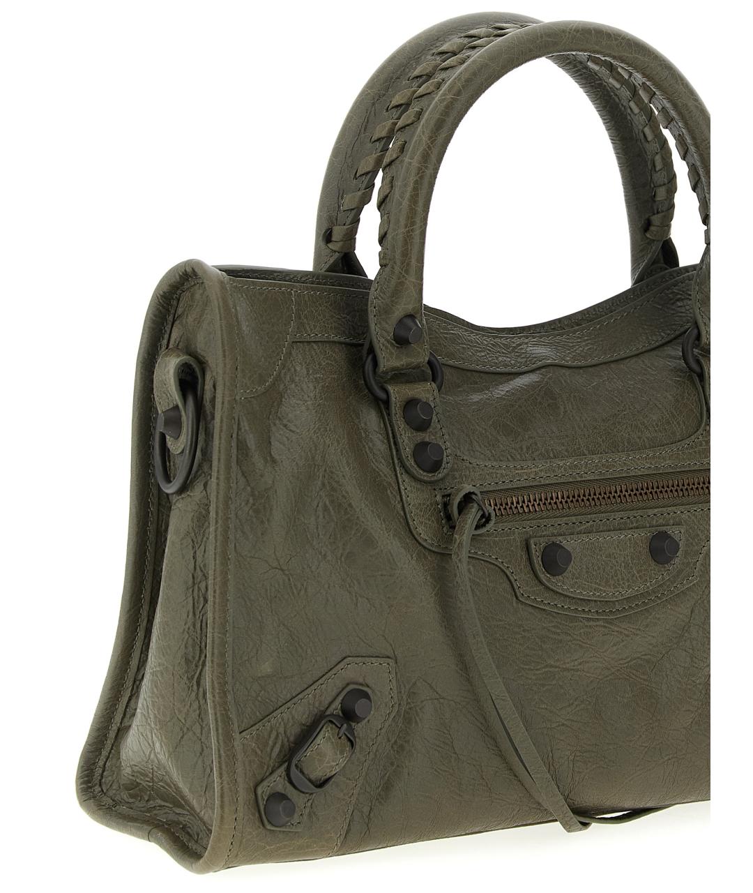 BALENCIAGA Зеленая кожаная сумка тоут, фото 3