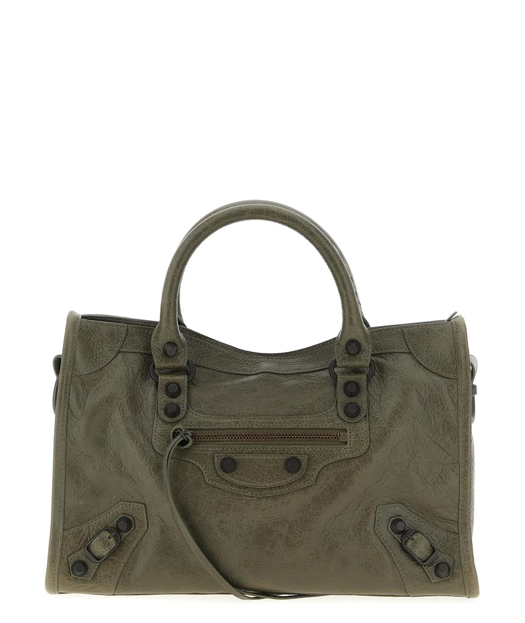 BALENCIAGA Зеленая кожаная сумка тоут, фото 1