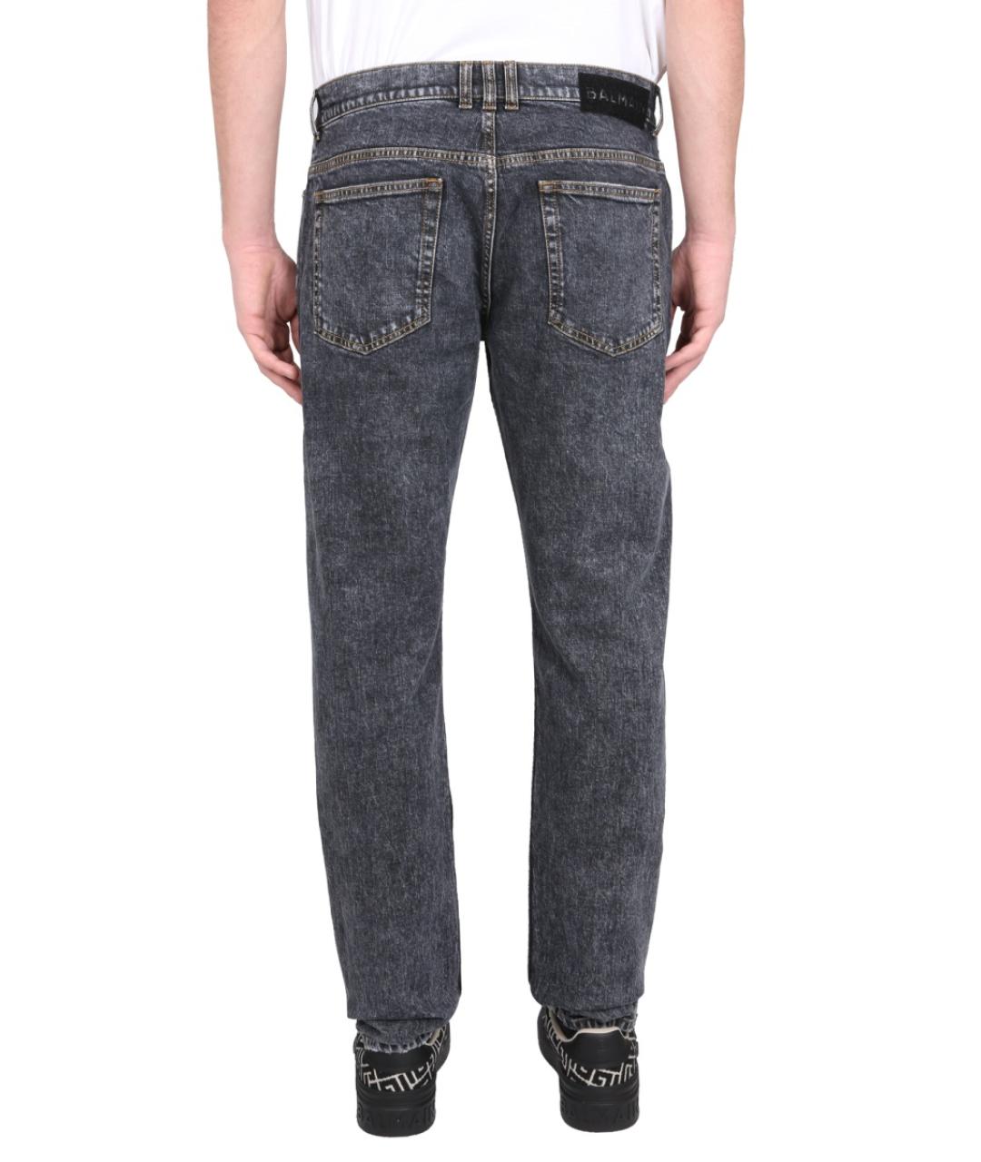 BALMAIN Черные хлопковые прямые джинсы, фото 5