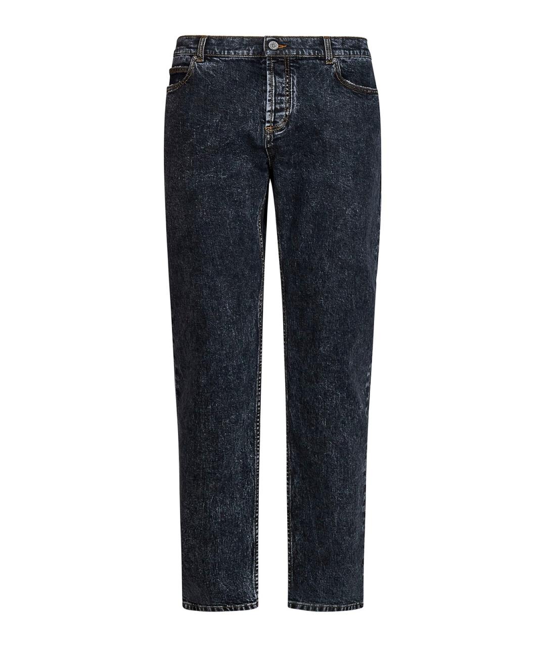 BALMAIN Черные хлопковые прямые джинсы, фото 1