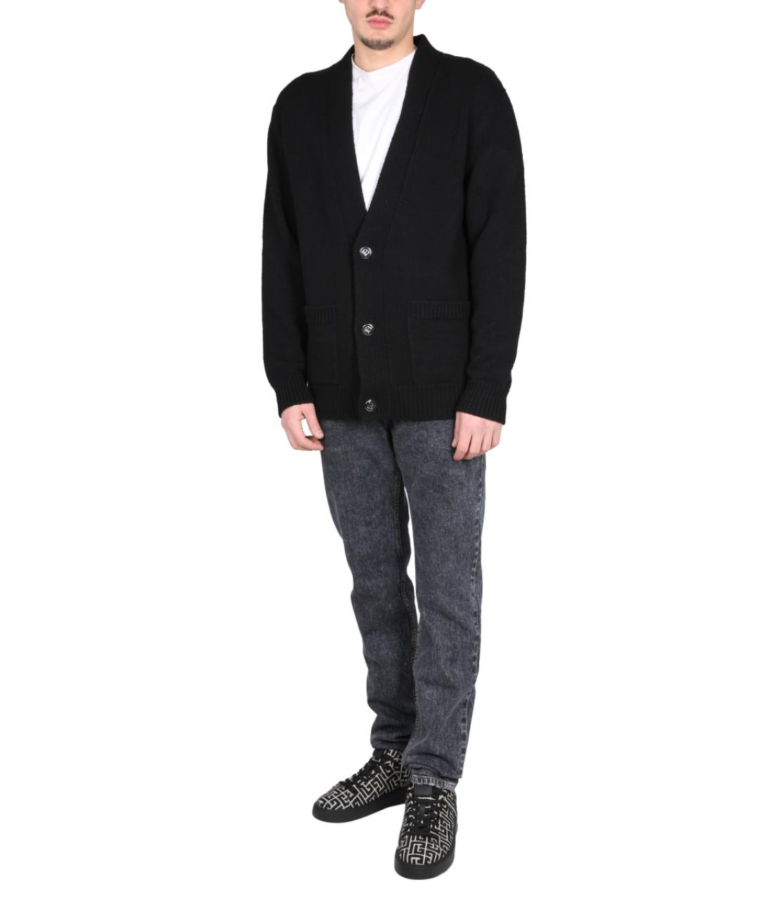 BALMAIN Черные хлопковые прямые джинсы, фото 3
