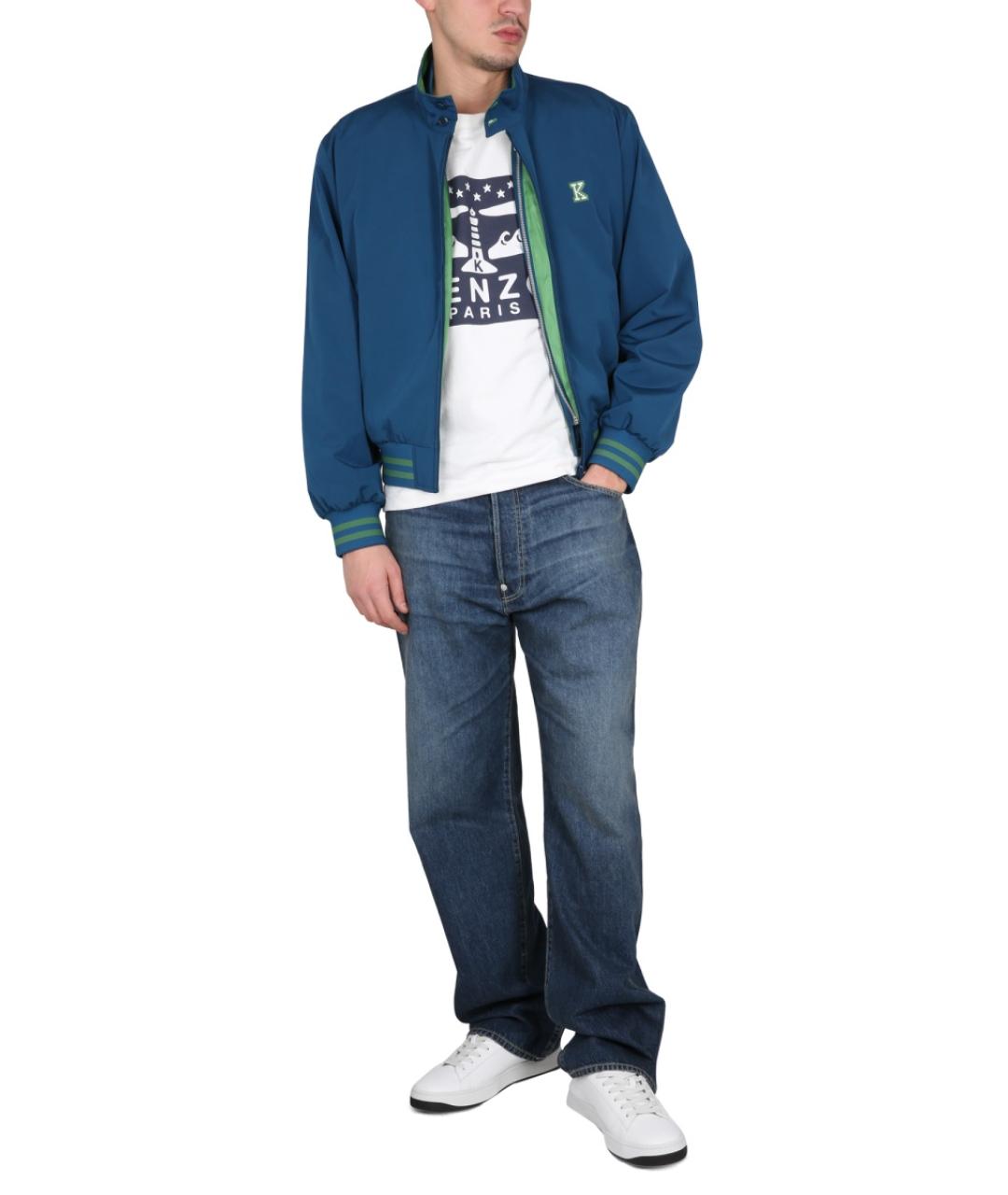 KENZO Синие хлопковые прямые джинсы, фото 3