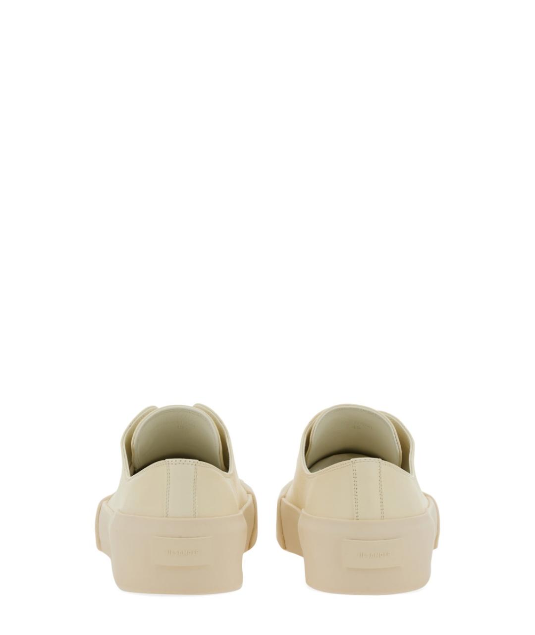 JIL SANDER Бежевые кожаные низкие кроссовки / кеды, фото 3