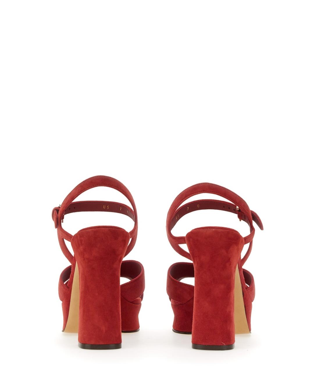 FERRAGAMO Красные замшевые сандалии, фото 3