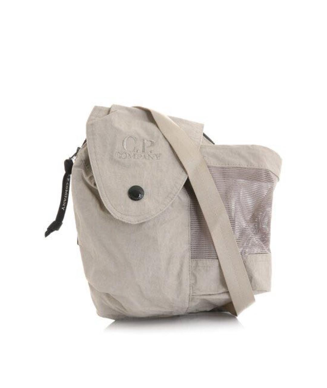 CP COMPANY Бежевая синтетическая сумка на плечо, фото 1